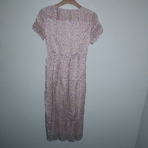 J.Crew 2 XS Floral Midi Maxi Dress Button Down Front Pink Yellow NWOT - Picture 3 of 12